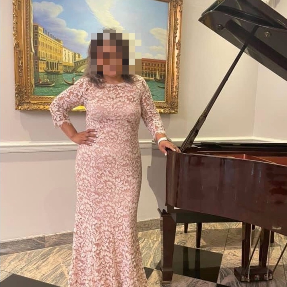 Eliza J Pink Lace Long Sleeve Dress